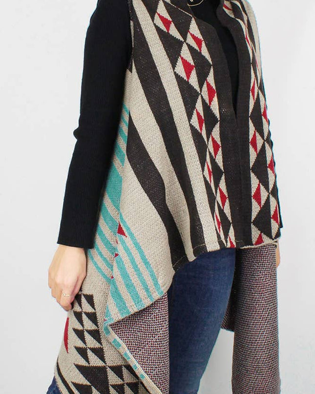 Aztec Pattern Western Knit Vest