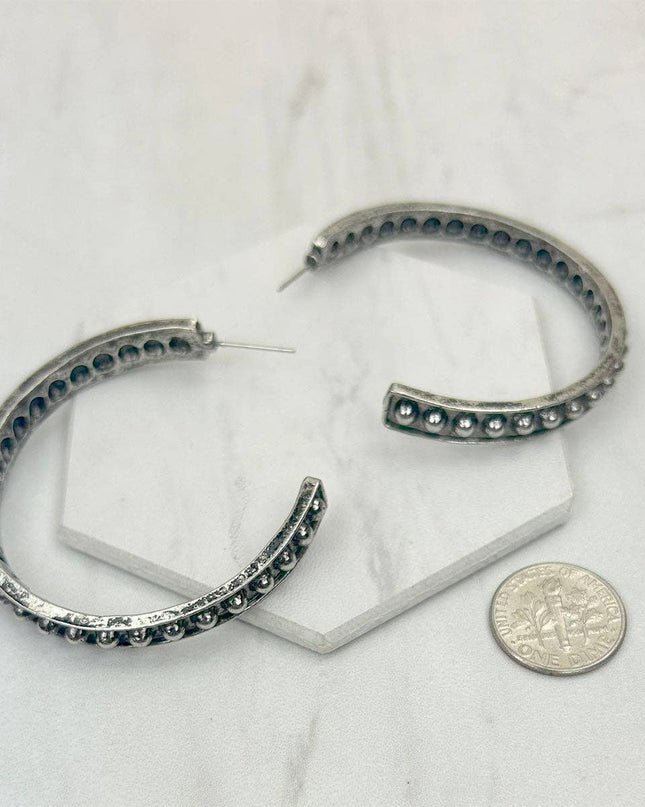 CER240805-02              silver metal circle Earrings