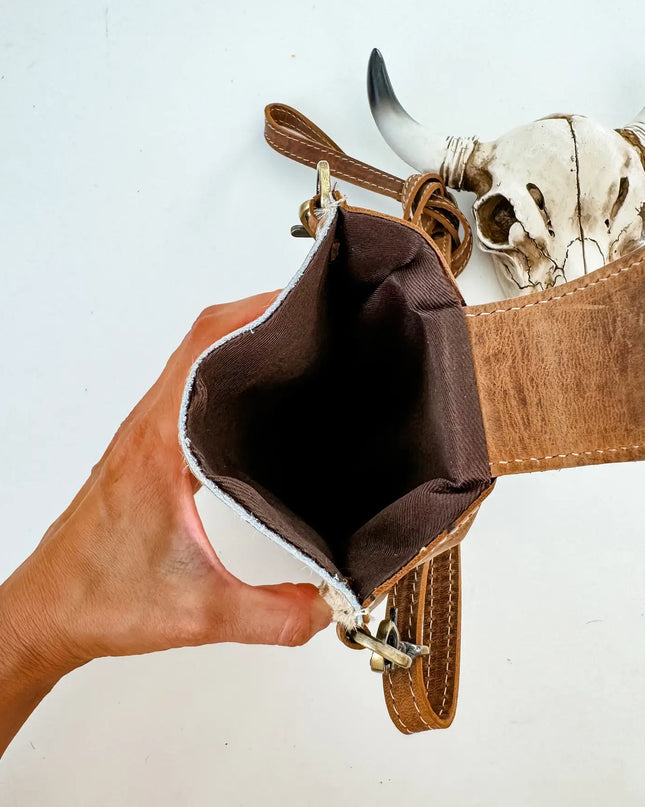 HAYDEE PHONE CROSSBODY mobile Western Tooled Leather Cowhide