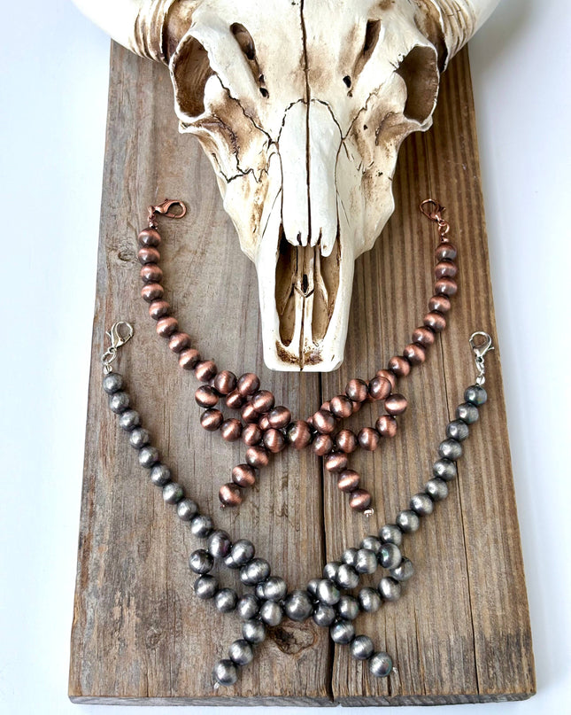 Western Navajo Pearl Coquette Bow Hat Chain Band