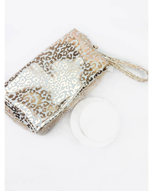Waterproof Fabric Leopard Pattern Cosmetic Bag