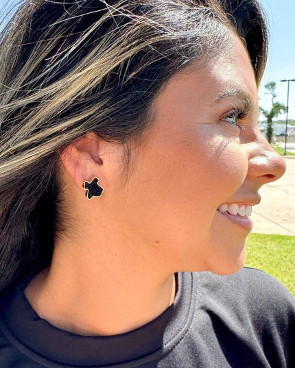 Texas Druzy Stud Earrings, Black