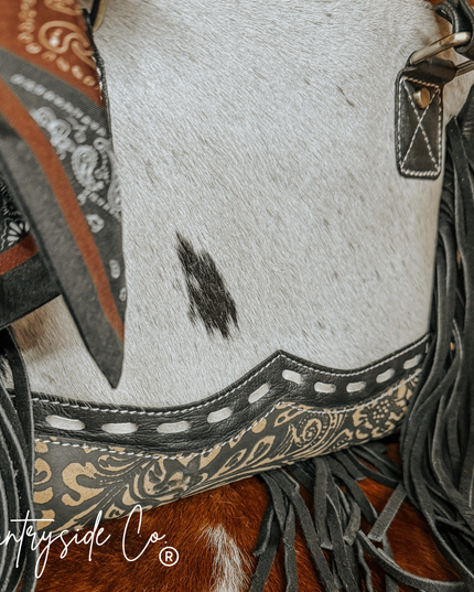 Iris Cowhide Leather Tote Purse