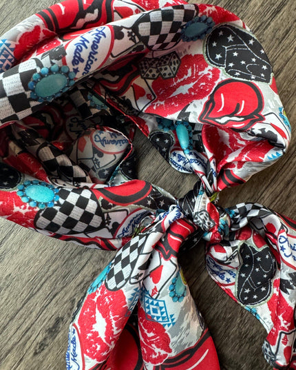 Wild Rag “American Made” truck hat patch style Cowboy Western Neck Scarf Bandanna by Double B Wild Rags