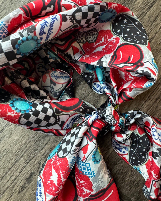 Wild Rag “American Made” truck hat patch style Cowboy Western Neck Scarf Bandanna by Double B Wild Rags