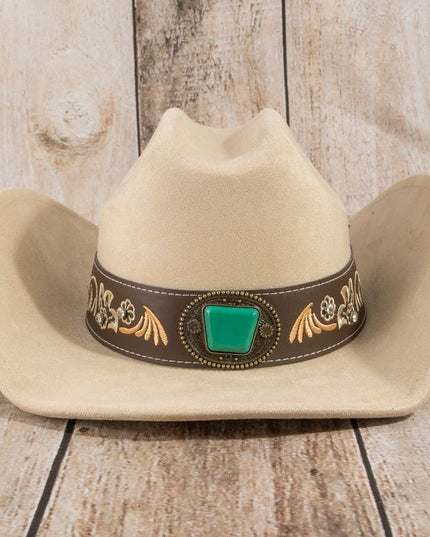Embroidered Strap With Stone Western Cowboy Hat