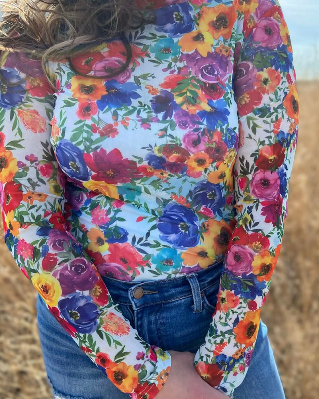 Country Kitchen Bloom Mesh Top
