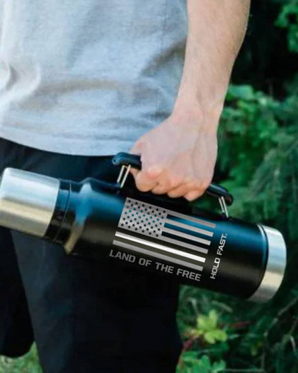 HOLD FAST Black Flag 42 oz Magnum Steel Drink Tank