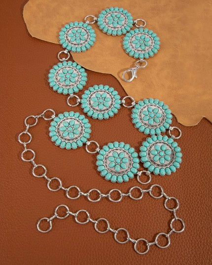 Western Circle Concho Disc Chain Belt