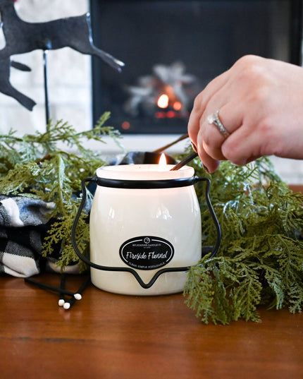 16 oz Butter Jar Candle: Fireside Flannel