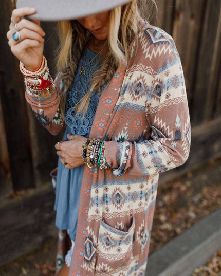 Santa Fe Rose Duster Cardigan - Multi