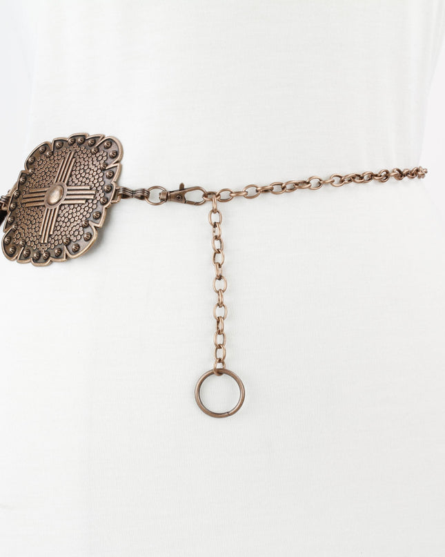 Women’s Medallion Chain Belt with Cross Design ABB MLT 1010