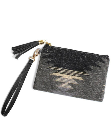 Western Print Pouch Bag with Wristlet