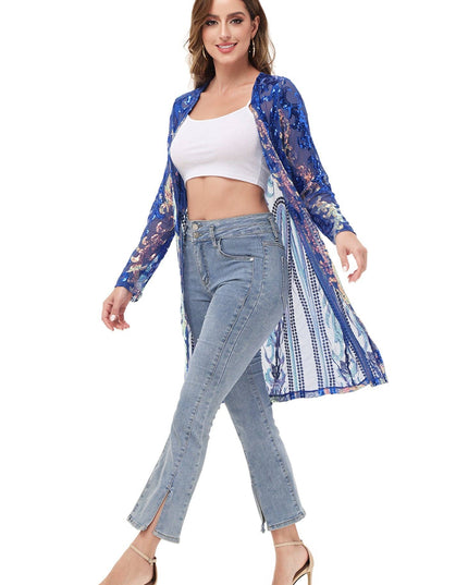 Women's Sparkly Sequin Cardigan Long Sleeve Open Front