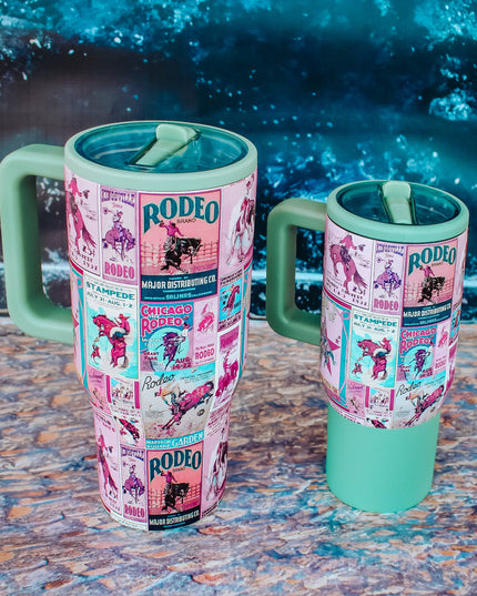 Pink Rodeo Poster Flip Top Tumbler