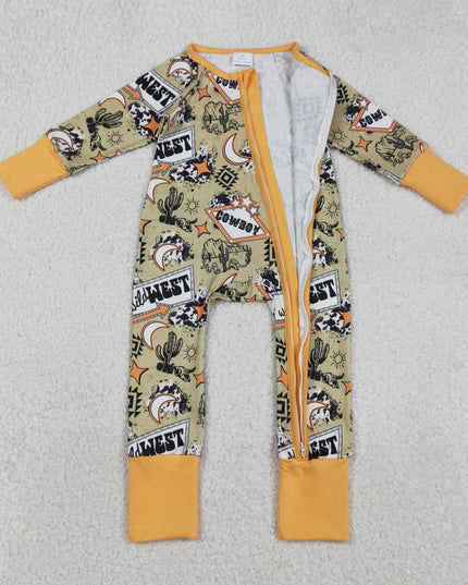 Baby Boys Aztec Cactus Wild West Western Two Way Zip Convertible Rompers