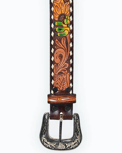 Hand Tooled Genuine American Leather Belt Men and Women