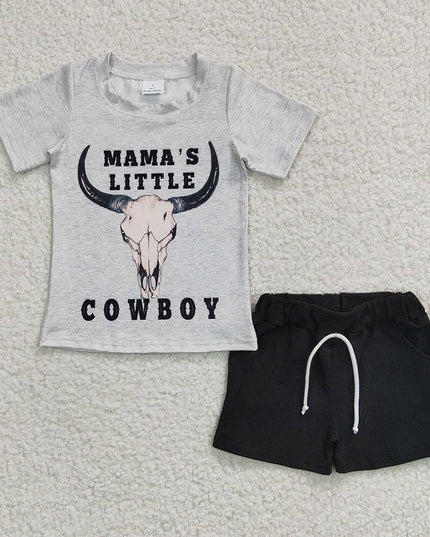 Sibling Brothers Baby Boys Cowboy Western Summer Shorts Sets