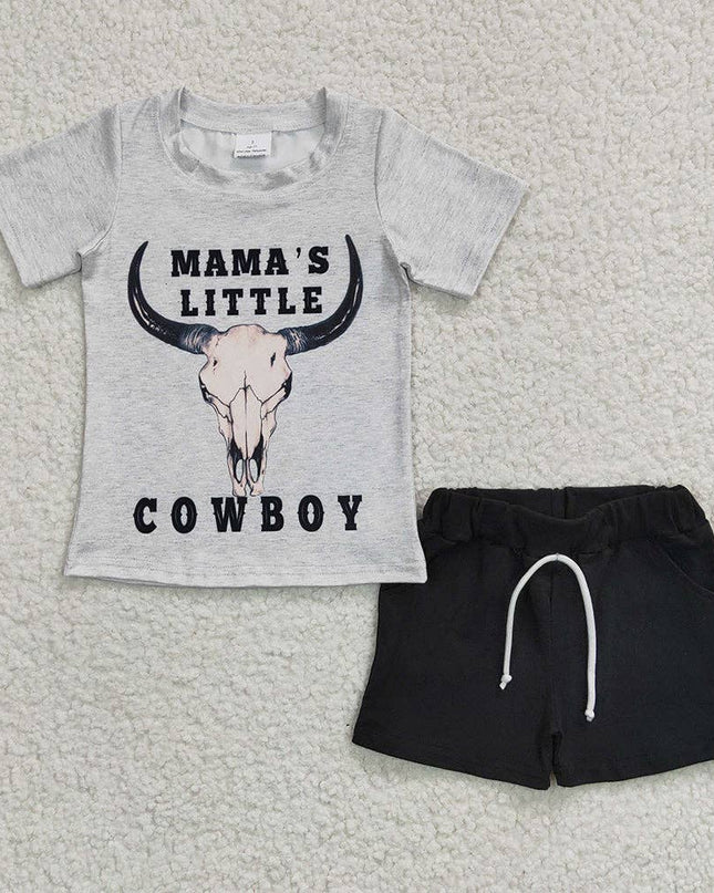 Sibling Brothers Baby Boys Cowboy Western Summer Shorts Sets