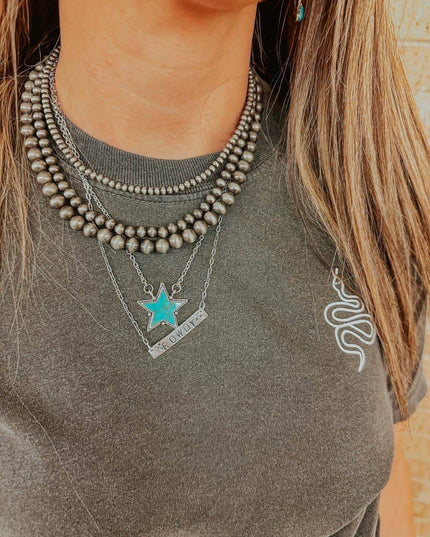 Western Pearl Layered Shorty Necklace