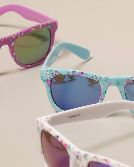 Kids Colorful Butterfly Pattern Sunglasses