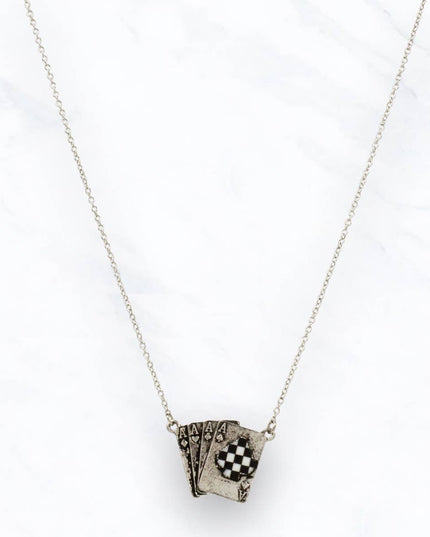 Western Playing Cards Pendant Necklace