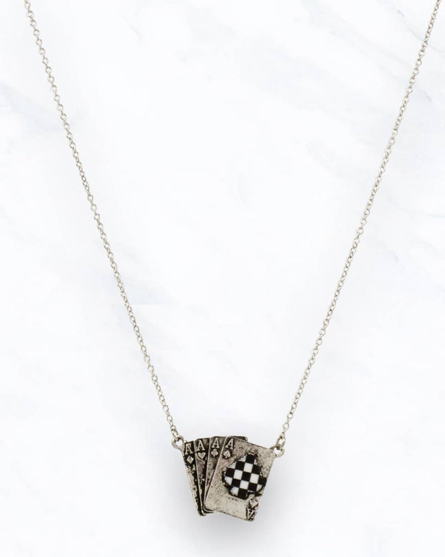 Western Playing Cards Pendant Necklace