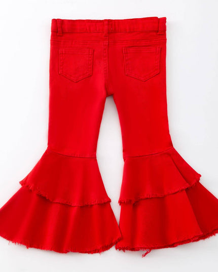 Red Denim Flares