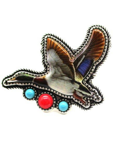 Western Flying Duck Turquoise Cuff Ring