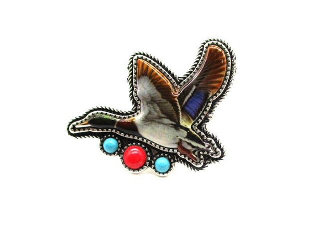Western Flying Duck Turquoise Cuff Ring