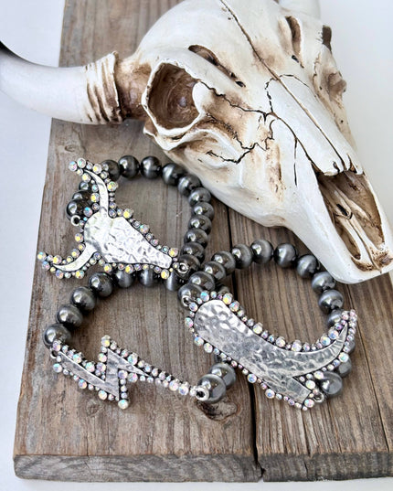 Western Style Pendant Navajo Pearl Stretch Bracelet