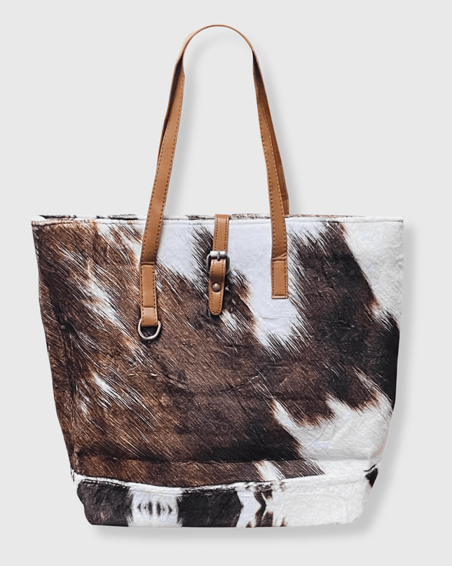 Cowhide Faux Tote Bag