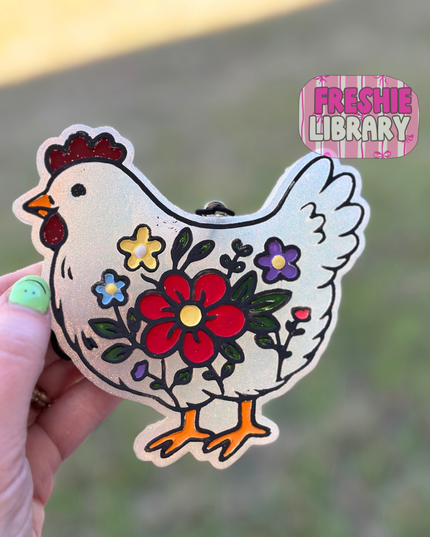 Floral Chicken Car Freshener