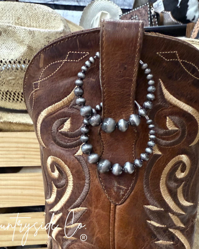 Western Bead Hoop Earrings
