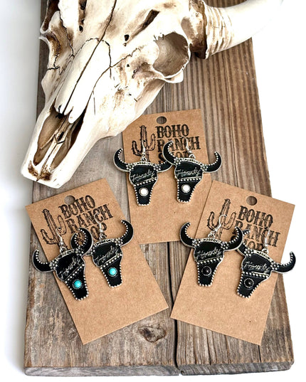 Western Steerhead Howdy Dangle Earrings