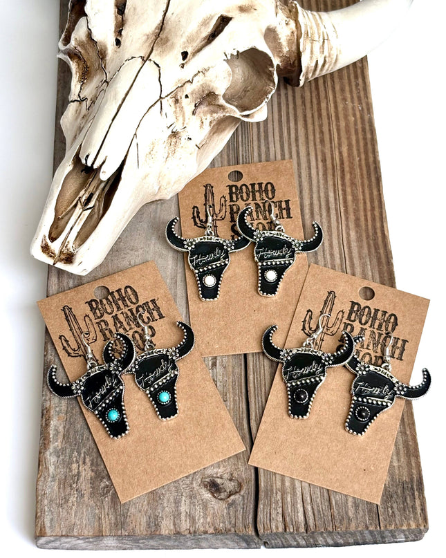 Western Steerhead Howdy Dangle Earrings