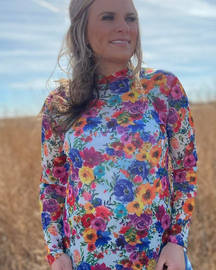 Country Kitchen Bloom Mesh Top