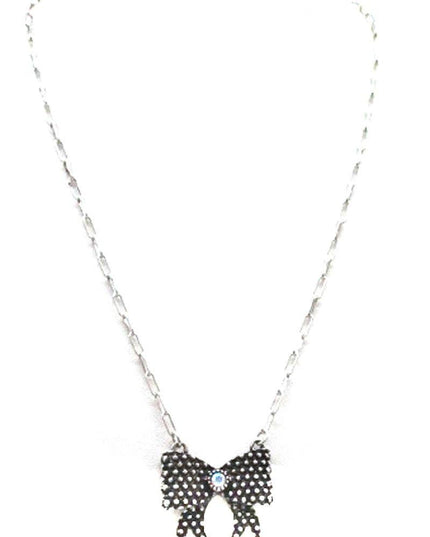Dot Bubble Crystal Ribbon Necklace