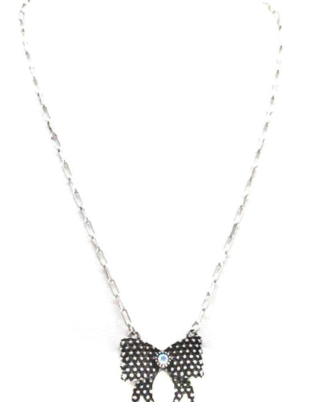 Dot Bubble Crystal Ribbon Necklace