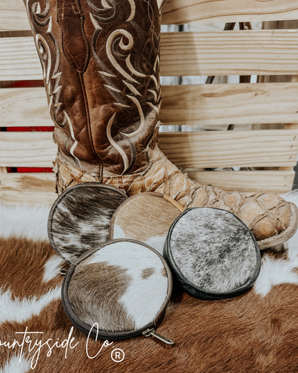 Cowhide Circle Pouch