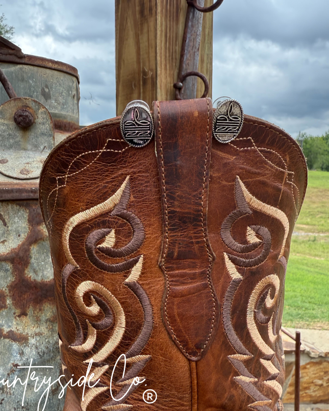 Boot Stitch Oval Earrings