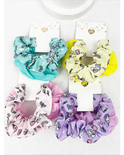 Unicorn Printed Kids Scunchie Set