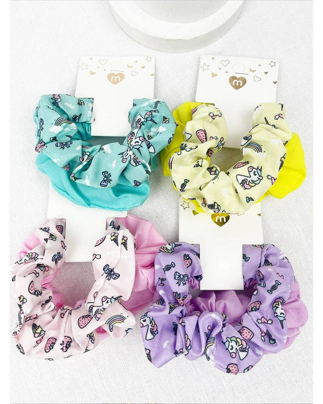 Unicorn Printed Kids Scunchie Set