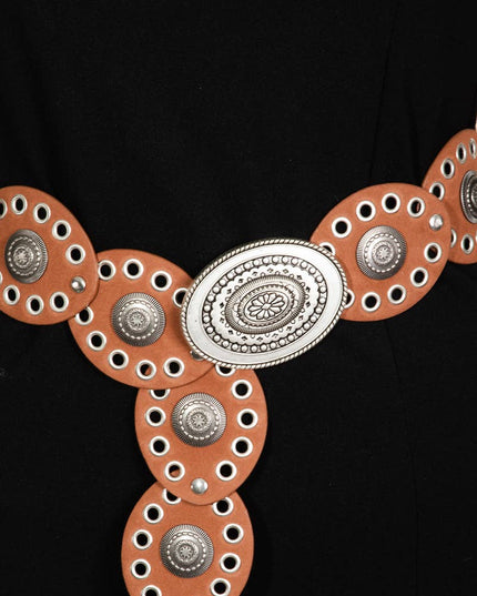 Large Ornate Western Oval Disc Belt