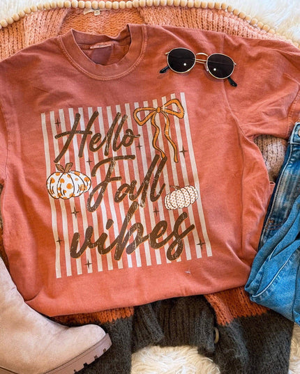 HELLO FALL VIBES TEE (YAM)