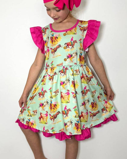 Aqua Rodeo Girls Dress