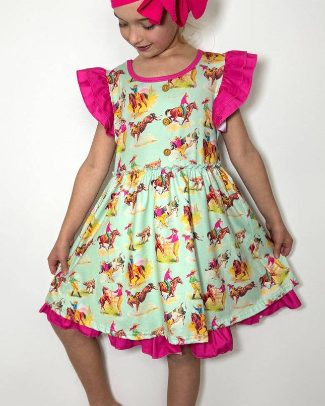 Aqua Rodeo Girls Dress