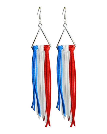 Fringe and Fireworks Patriotic Earrings
