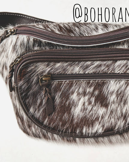 Western Hairon Cowhide Fanny Pack - bum bag sling bag