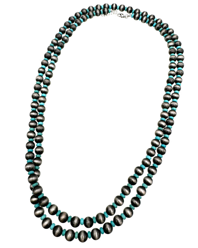 Navajo Large Beads Versatile Long 60 inch Necklace